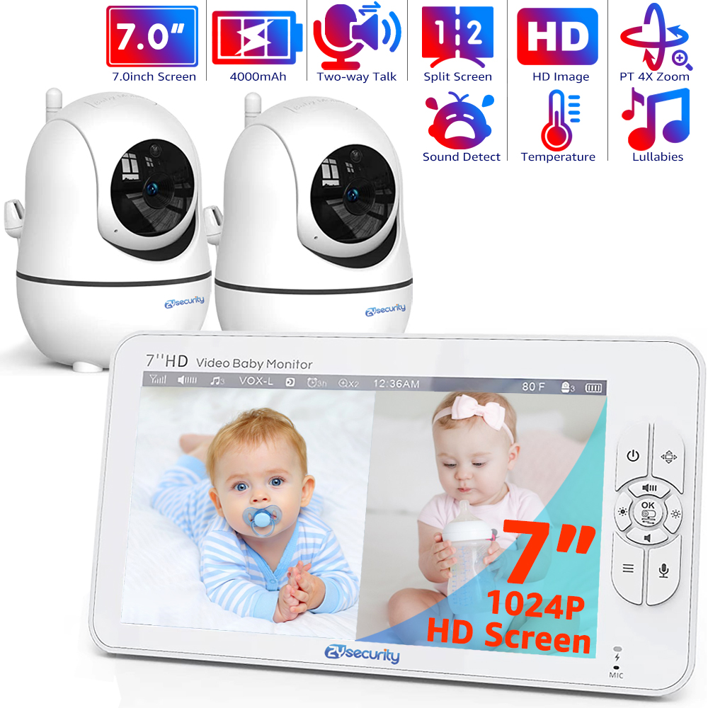 7.0 inch Video Baby Monitor HD - Zoom Audio Music ulasan dan harga