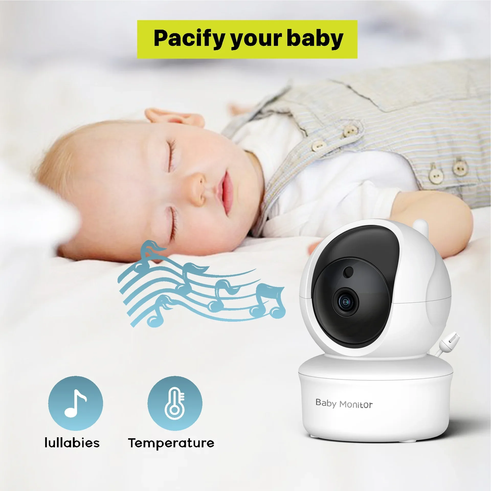 5.0 Inch Video Baby Monitor Wi - Zoom Audio Music ulasan dan harga