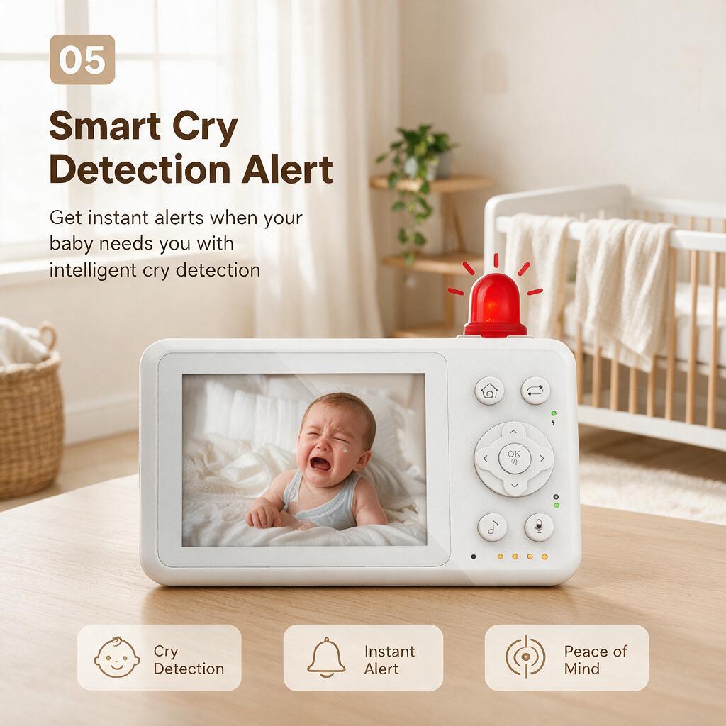 3.2 Inch Baby Monitor with PTZ - Zoom Audio Music ulasan dan harga