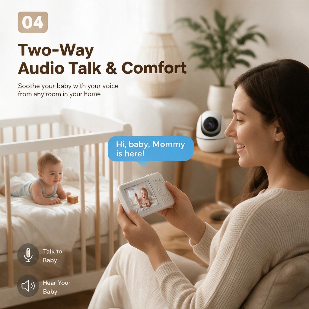 3.2 Inch Baby Monitor with PTZ - Zoom Audio Music ulasan dan harga