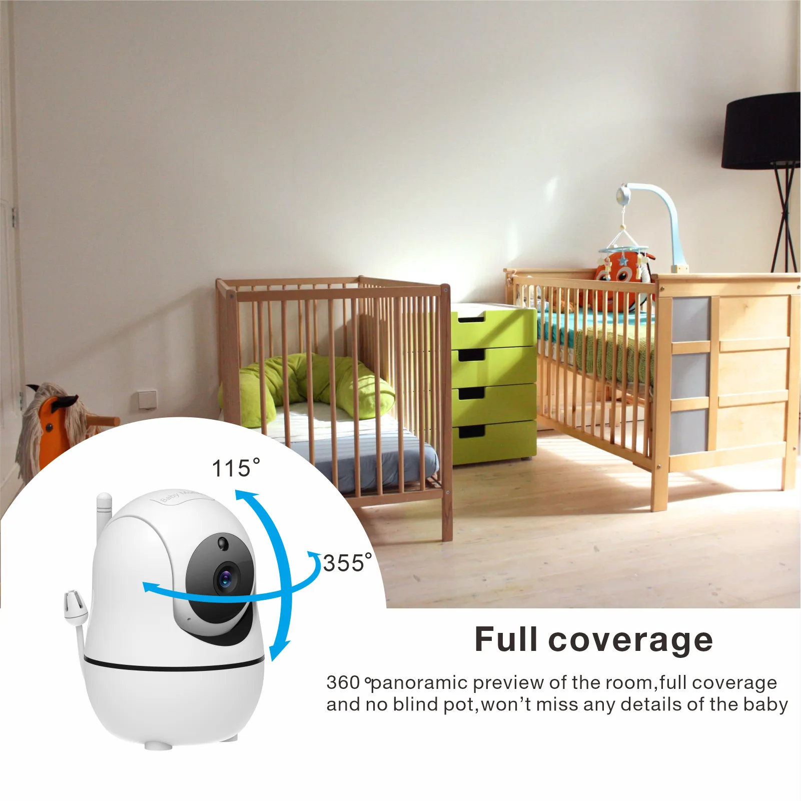 5 Inch Video Baby Monitor with - Zoom Audio Music ulasan dan harga