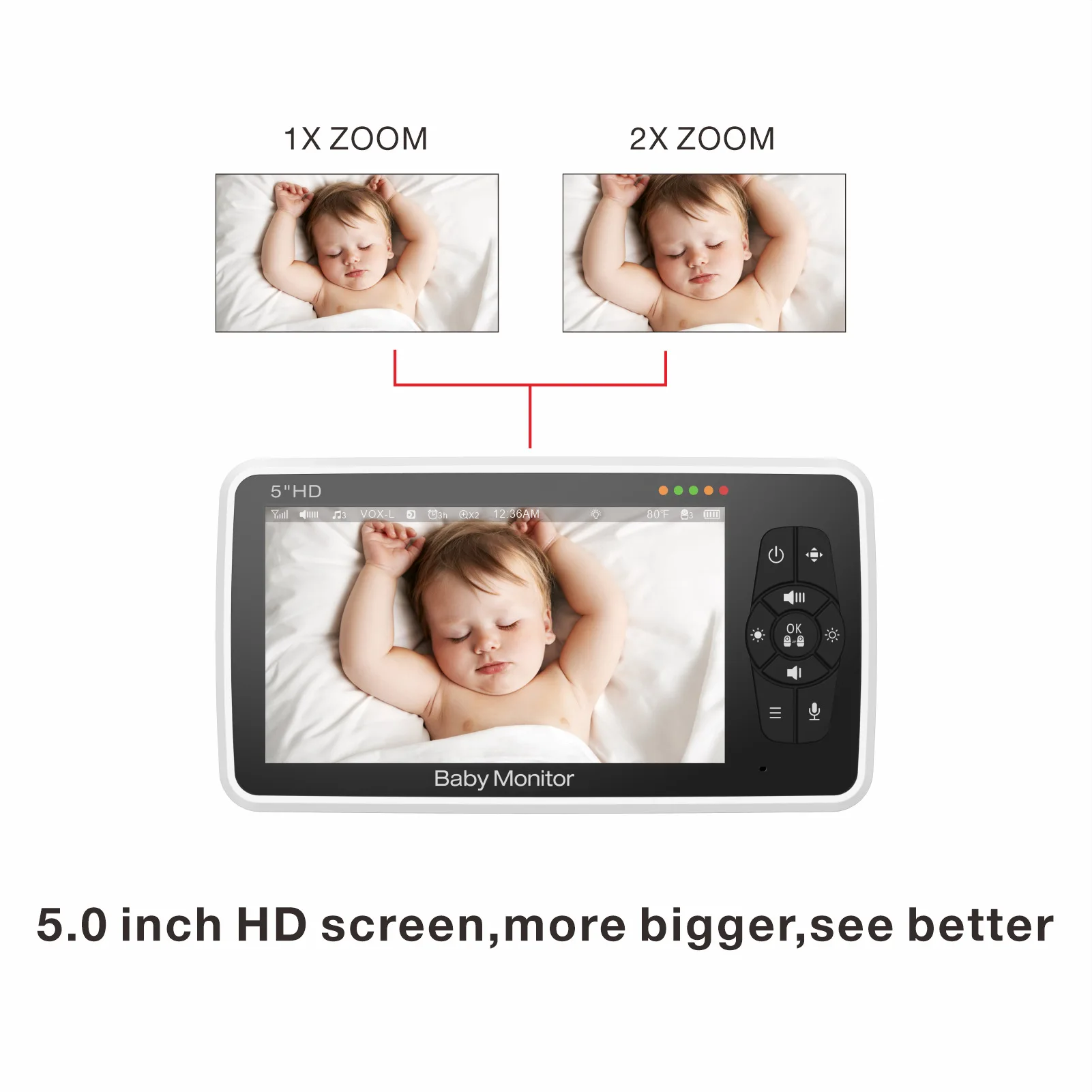 5 Inch Video Baby Monitor with - Zoom Audio Music ulasan dan harga