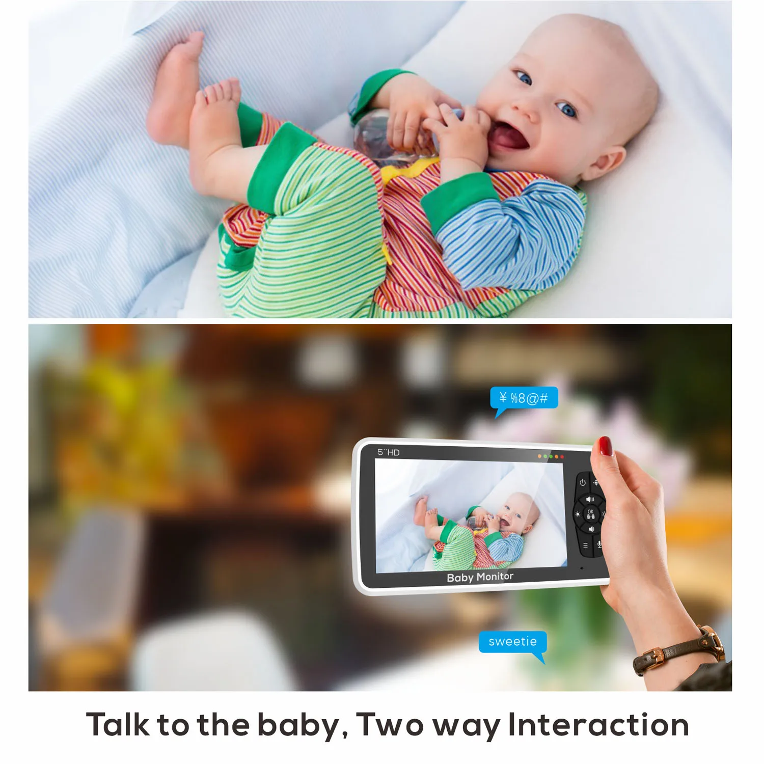 5 Inch Video Baby Monitor with - Zoom Audio Music ulasan dan harga