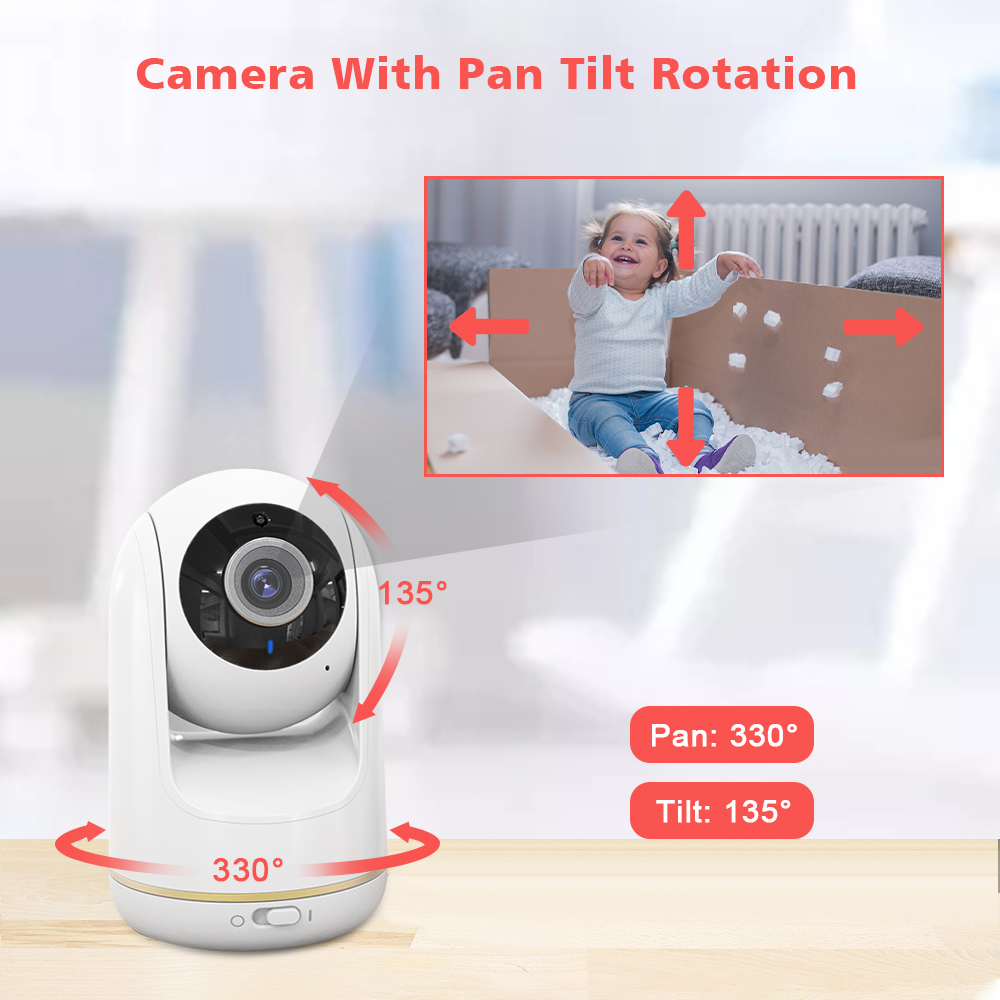 VB803 Baby Monitor 5 Inch 720P - Zoom Audio Music ulasan dan harga