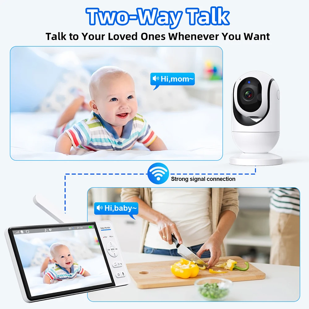 No WiFi 7 Inch Baby Monitor 2- - Zoom Audio Music ulasan dan harga