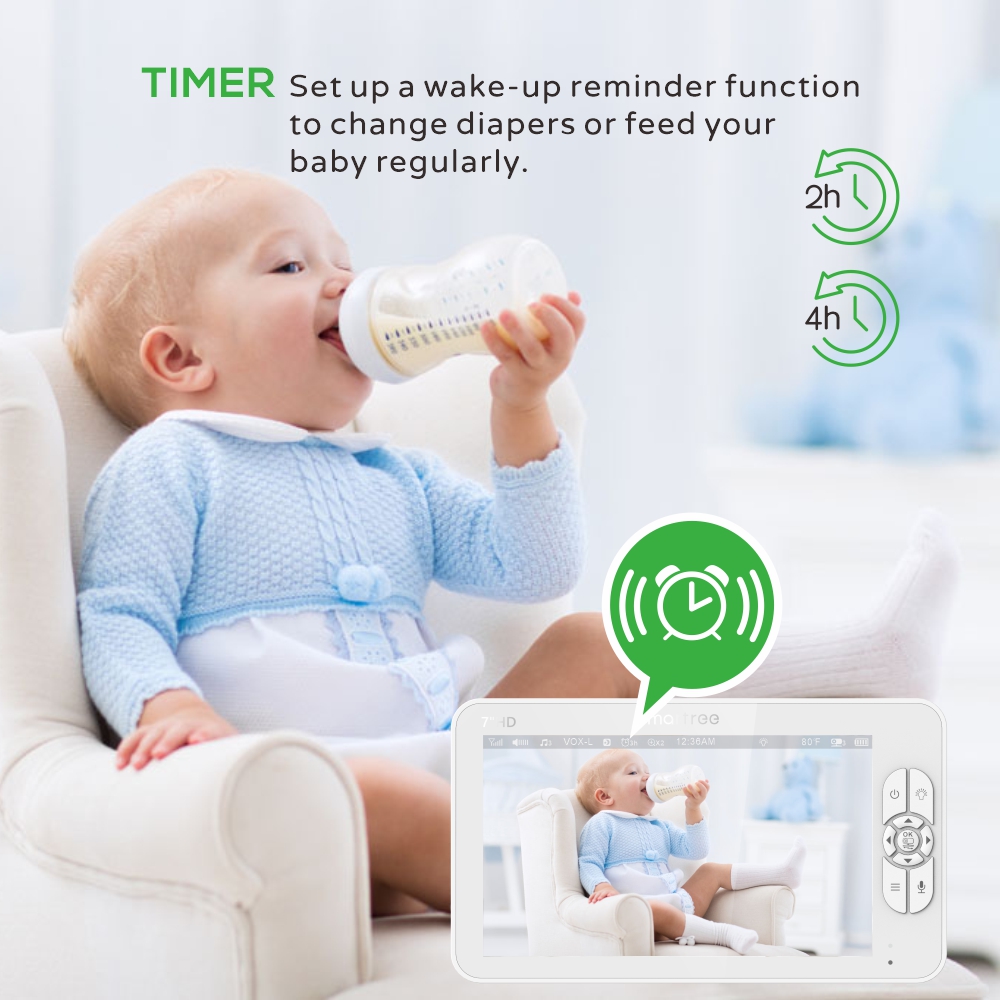 7.0 Inch HD Video Baby Monitor - Zoom Audio Music ulasan dan harga