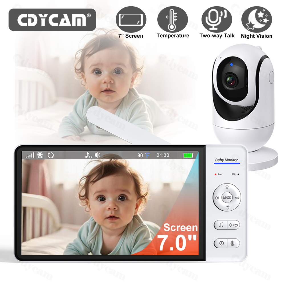 7 Inch Video Baby Monitor Nigh - Zoom Audio Music ulasan dan harga