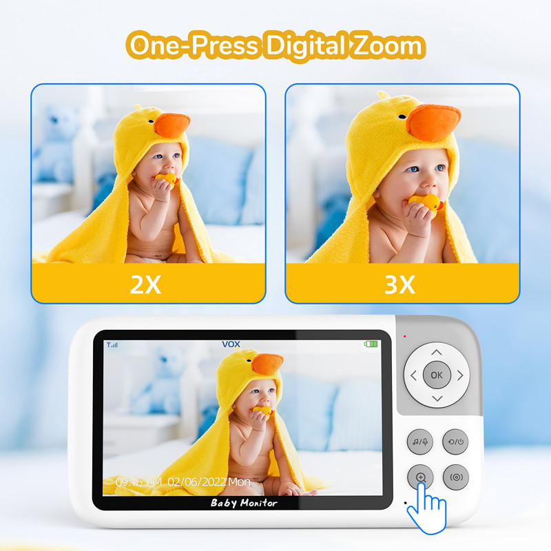 5 Inch 1080P LCD Baby Monitor  - Zoom Audio Music ulasan dan harga
