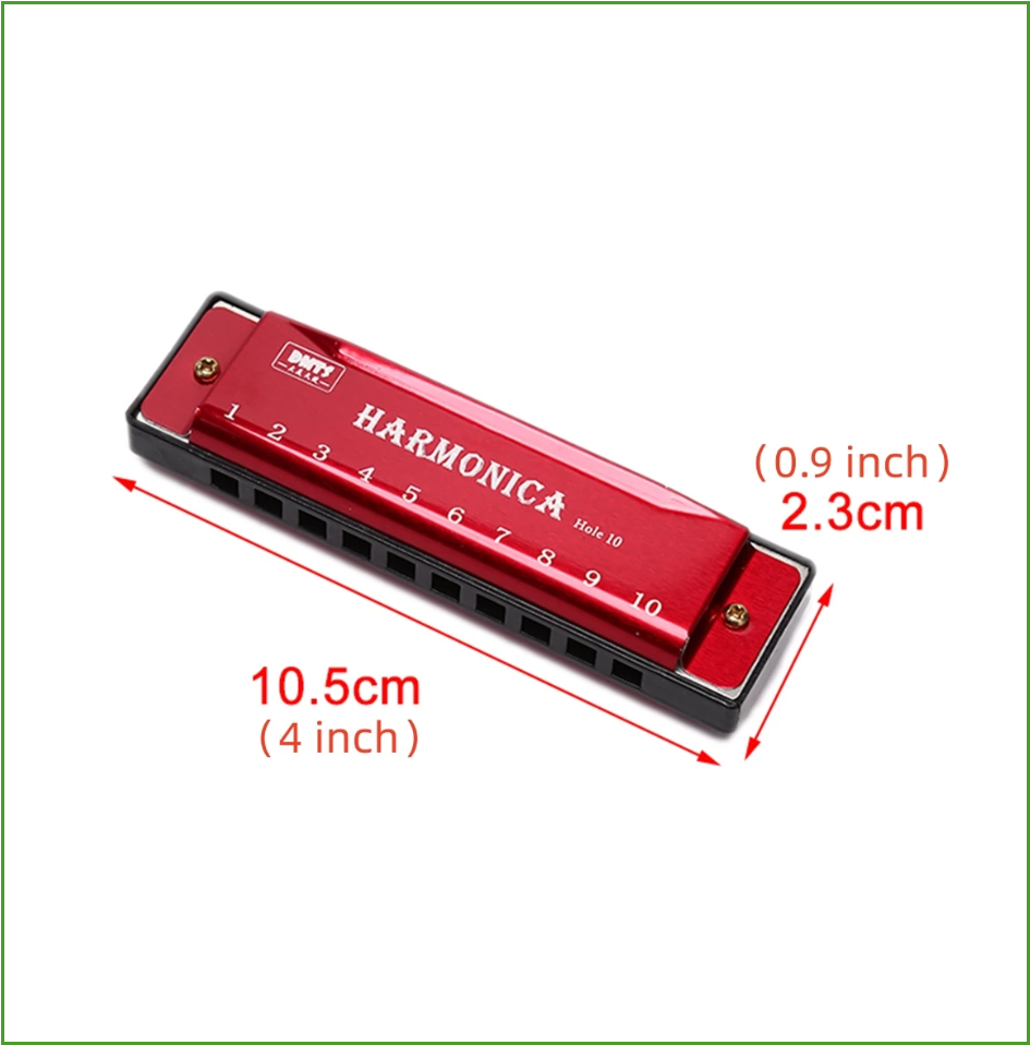Multicolored Harmonica Key of  - Harmonica 10 Hole ulasan dan harga