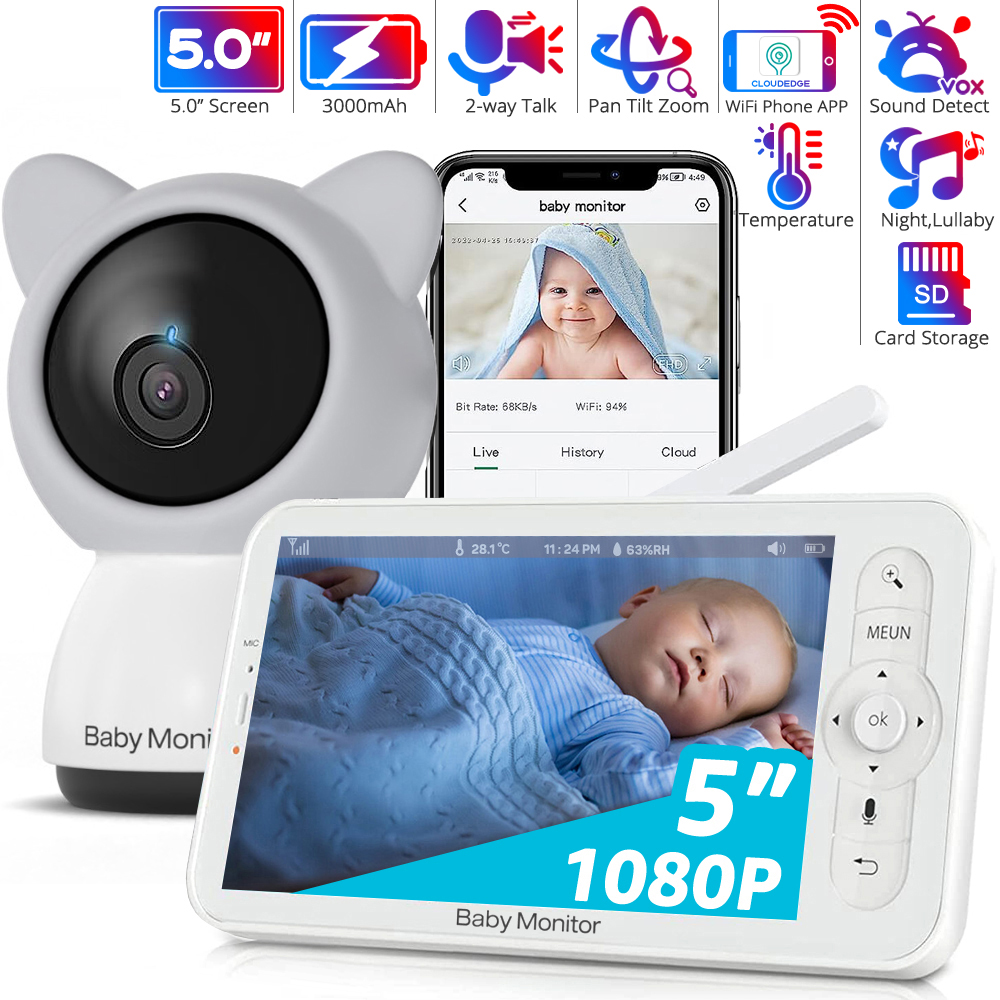 HD WiFi Baby Monitor with APP, - Zoom Audio Music ulasan dan harga
